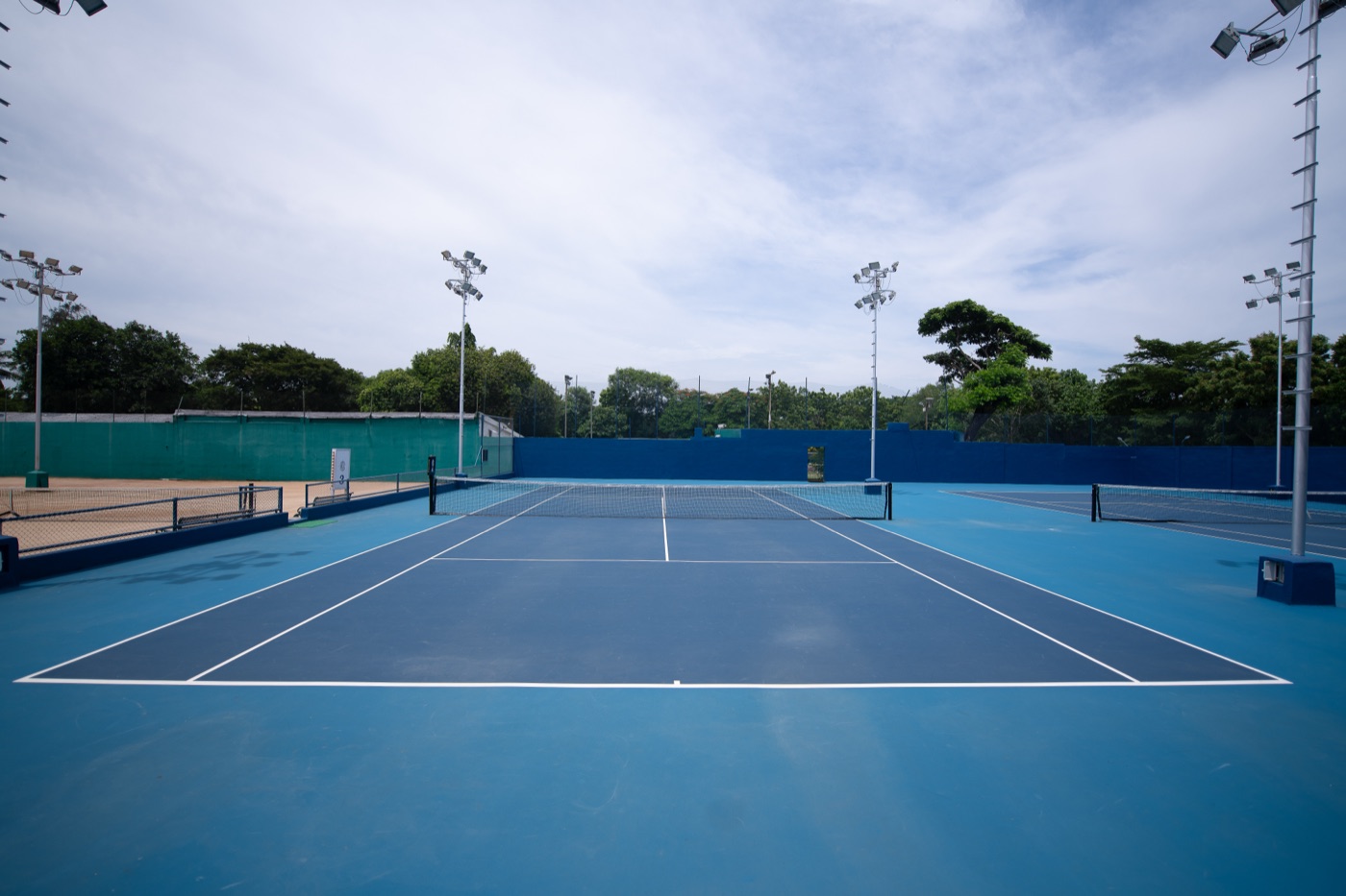 Artificial surface tennis courts